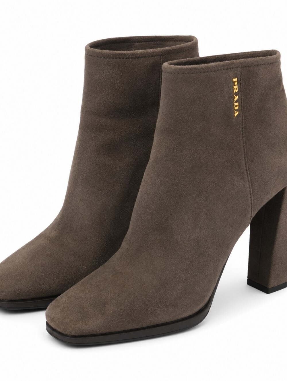 Prada Suede Block Heel Ankle Boots EU 37.5